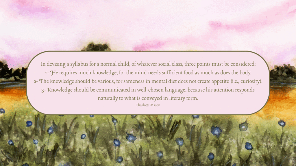Devising a syllabus, Charlotte Mason